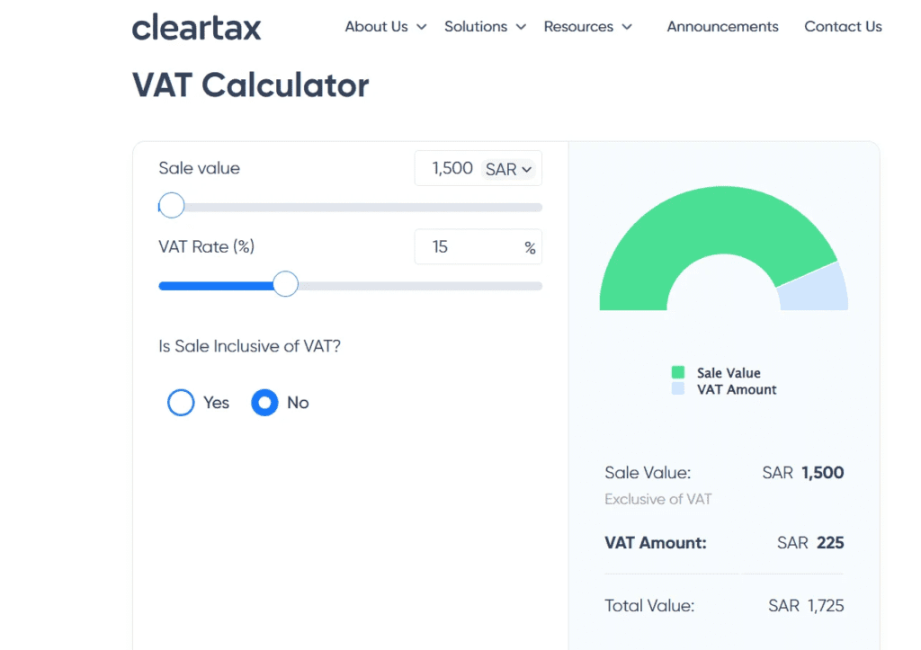 ClearTax 增值税计算器