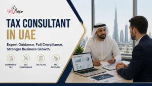 Tax consultant in UAE advising business on tax solutions